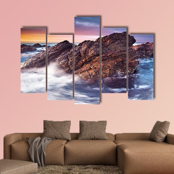 Wonderful Sunset on the South Australian Coast Canvas Wall Art-5 Pop-Gallery Wrap-47" x 32"-Tiaracle