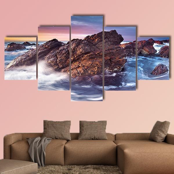 Wonderful Sunset on the South Australian Coast Canvas Wall Art-5 Star-Gallery Wrap-62" x 32"-Tiaracle