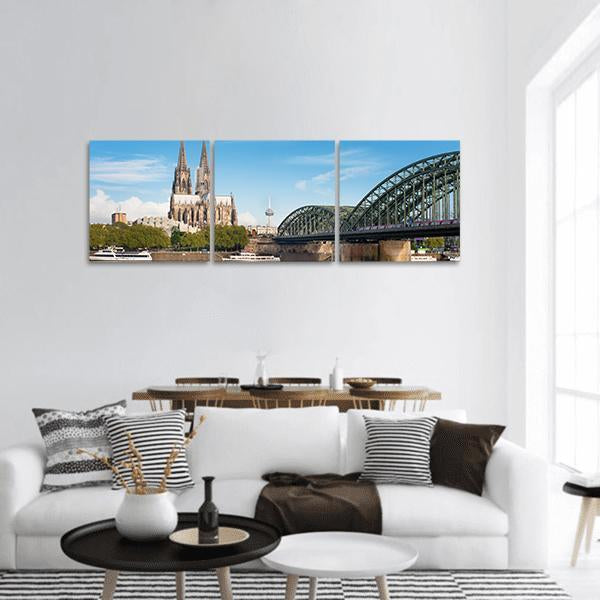 Wonderful View Of Cologne Panoramic Canvas Wall Art-1 Piece-36" x 12"-Tiaracle