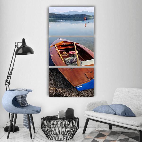 Wooden Paddle Boat Vertical Canvas Wall Art-3 Vertical-Gallery Wrap-12" x 25"-Tiaracle