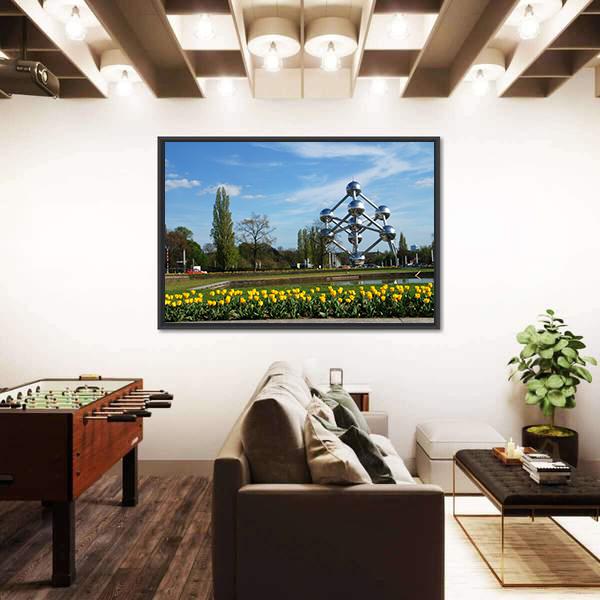 World Expo Atomium In Brussels Canvas Wall Art-5 Horizontal-Gallery Wrap-22" x 12"-Tiaracle