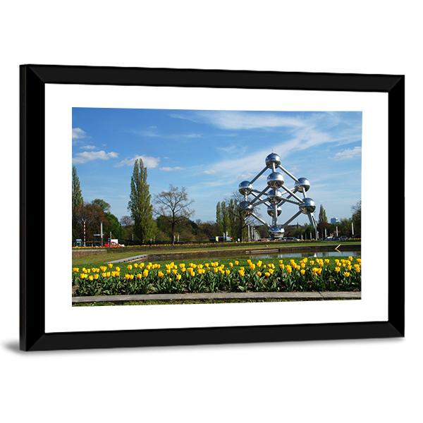 World Expo Atomium In Brussels Canvas Wall Art-5 Horizontal-Gallery Wrap-22" x 12"-Tiaracle