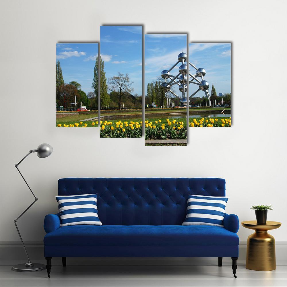 World Expo Atomium In Brussels Canvas Wall Art-4 Pop-Gallery Wrap-50" x 32"-Tiaracle