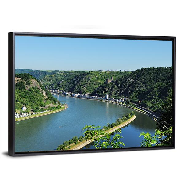 World Heritage Middle Rhine Valley At The Loreley Canvas Wall Art-3 Horizontal-Gallery Wrap-25" x 16"-Tiaracle