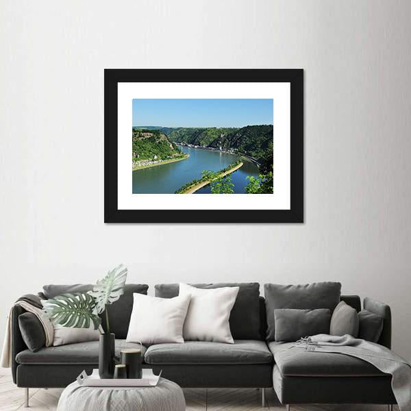 World Heritage Middle Rhine Valley At The Loreley Canvas Wall Art-3 Horizontal-Gallery Wrap-25" x 16"-Tiaracle