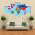 World Map With All States And Their Flags Canvas Wall Art-1 Piece-Gallery Wrap-48" x 32"-Tiaracle