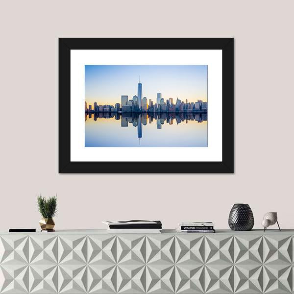 World Trade Center Building At Twilight Canvas Wall Art-1 Piece-Framed Print-20" x 16"-Tiaracle