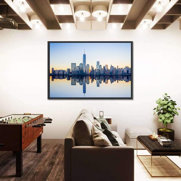 World Trade Center Building At Twilight Canvas Wall Art-3 Horizontal-Gallery Wrap-25" x 16"-Tiaracle