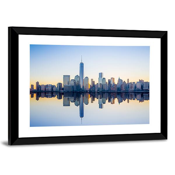 World Trade Center Building At Twilight Canvas Wall Art-3 Horizontal-Gallery Wrap-25" x 16"-Tiaracle