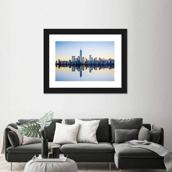 World Trade Center Building At Twilight Canvas Wall Art-3 Horizontal-Gallery Wrap-25" x 16"-Tiaracle