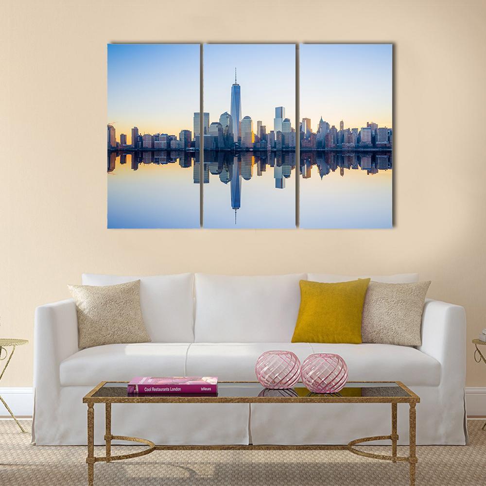 World Trade Center Building At Twilight Canvas Wall Art-3 Horizontal-Gallery Wrap-37" x 24"-Tiaracle