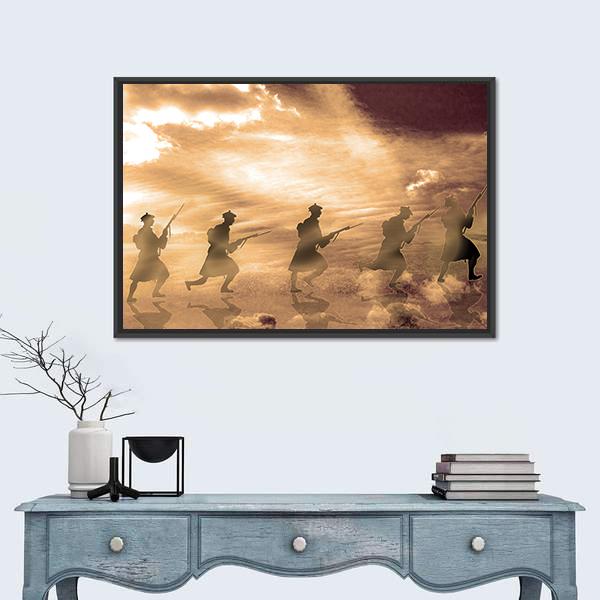 World War I In Belgium Canvas Wall Art-1 Piece-Floating Frame-24" x 16"-Tiaracle