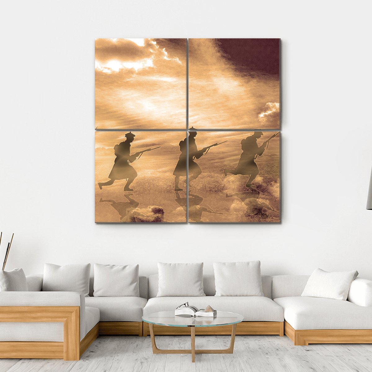 World War I In Belgium Canvas Wall Art-4 Square-Gallery Wrap-17" x 17"-Tiaracle