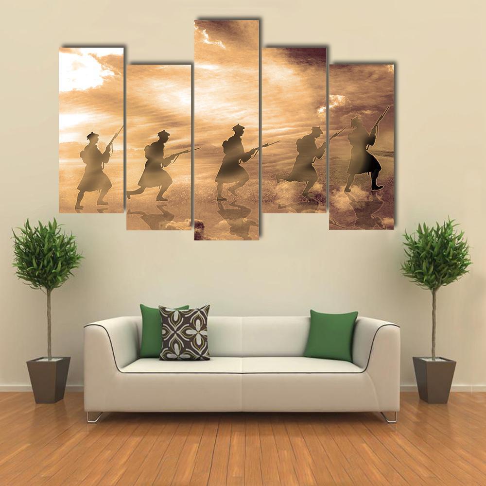 World War I In Belgium Canvas Wall Art-5 Pop-Gallery Wrap-47" x 32"-Tiaracle