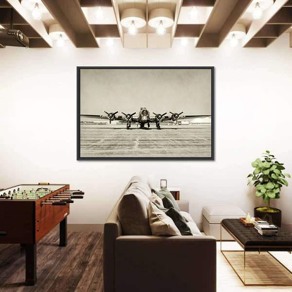 World War II Era Heavy Bomber Front View Canvas Wall Art-5 Horizontal-Gallery Wrap-22" x 12"-Tiaracle