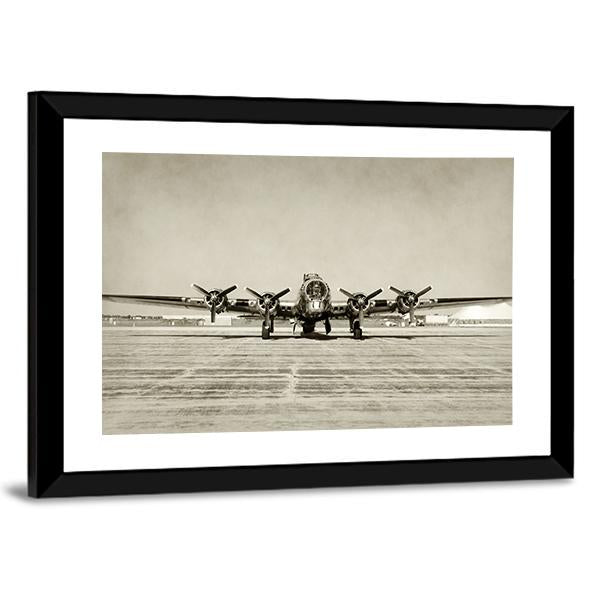 World War II Era Heavy Bomber Front View Canvas Wall Art-5 Horizontal-Gallery Wrap-22" x 12"-Tiaracle