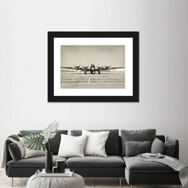 World War II Era Heavy Bomber Front View Canvas Wall Art-5 Horizontal-Gallery Wrap-22" x 12"-Tiaracle