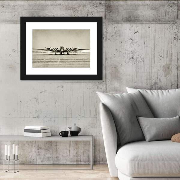 World War II Era Heavy Bomber Front View Canvas Wall Art-5 Horizontal-Gallery Wrap-22" x 12"-Tiaracle