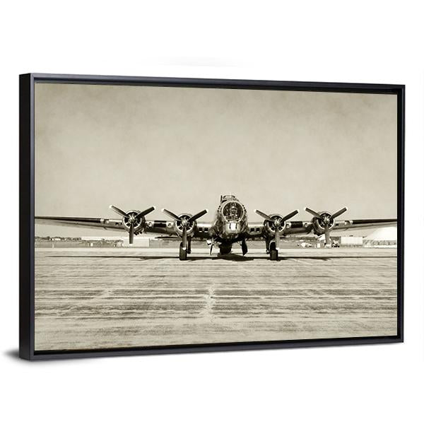World War II Era Heavy Bomber Front View Canvas Wall Art-5 Horizontal-Gallery Wrap-22" x 12"-Tiaracle