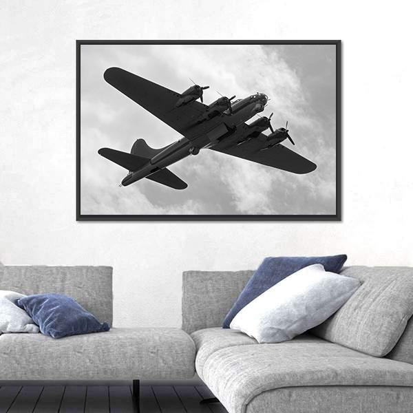 World War II Era Heavy Bomber On A Mission Canvas Wall Art-5 Horizontal-Gallery Wrap-22" x 12"-Tiaracle