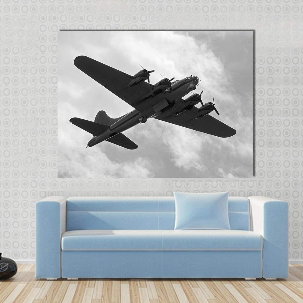 World War II Era Heavy Bomber On A Mission Canvas Wall Art-3 Horizontal-Gallery Wrap-25" x 16"-Tiaracle
