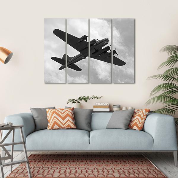 World War II Era Heavy Bomber On A Mission Canvas Wall Art-4 Horizontal-Gallery Wrap-34" x 24"-Tiaracle