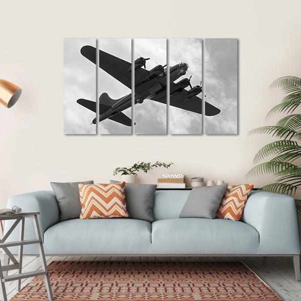 World War II Era Heavy Bomber On A Mission Canvas Wall Art-5 Horizontal-Gallery Wrap-22" x 12"-Tiaracle