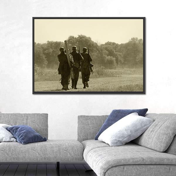 World War II Era Soldiers Canvas Wall Art-5 Horizontal-Gallery Wrap-22" x 12"-Tiaracle
