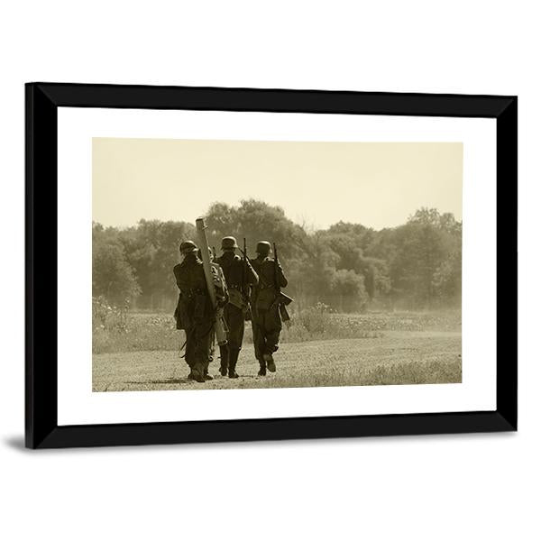 World War II Era Soldiers Canvas Wall Art-5 Horizontal-Gallery Wrap-22" x 12"-Tiaracle