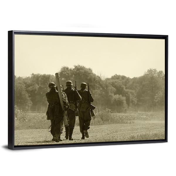 World War II Era Soldiers Canvas Wall Art-5 Horizontal-Gallery Wrap-22" x 12"-Tiaracle