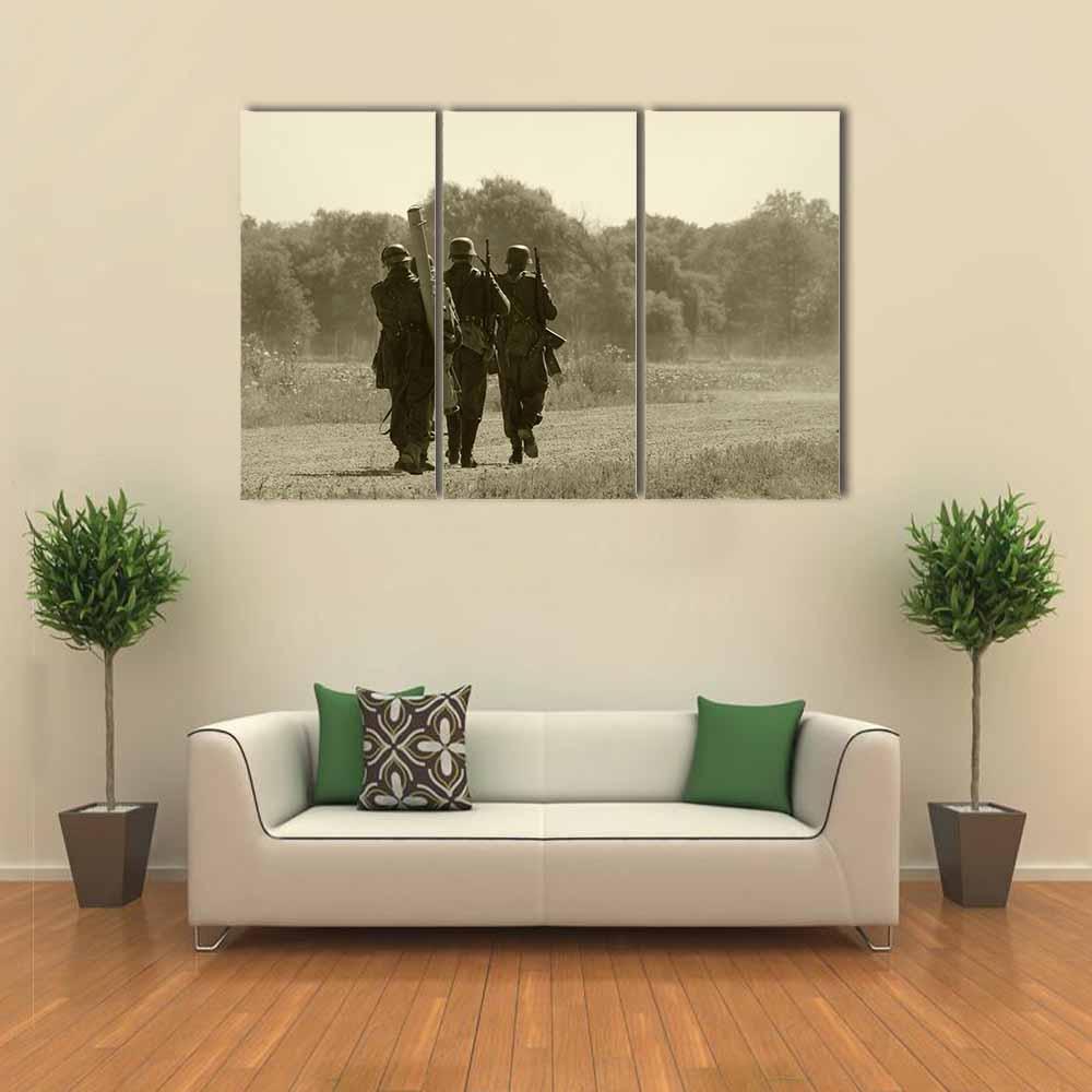 World War II Era Soldiers Canvas Wall Art-3 Horizontal-Gallery Wrap-25" x 16"-Tiaracle