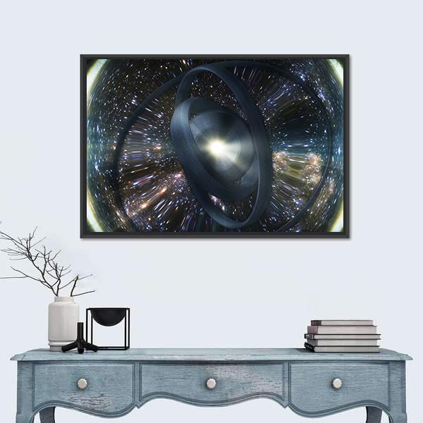 Wormhole Though Time And Space Canvas Wall Art-1 Piece-Floating Frame-24" x 16"-Tiaracle