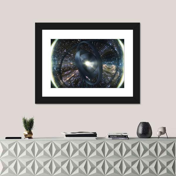 Wormhole Though Time And Space Canvas Wall Art-1 Piece-Framed Print-20" x 16"-Tiaracle