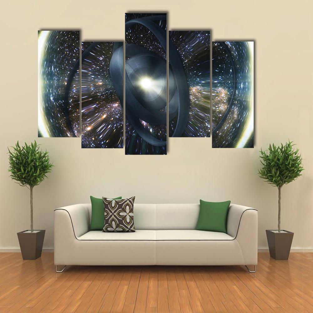 Wormhole Though Time And Space Canvas Wall Art-5 Pop-Gallery Wrap-47" x 32"-Tiaracle