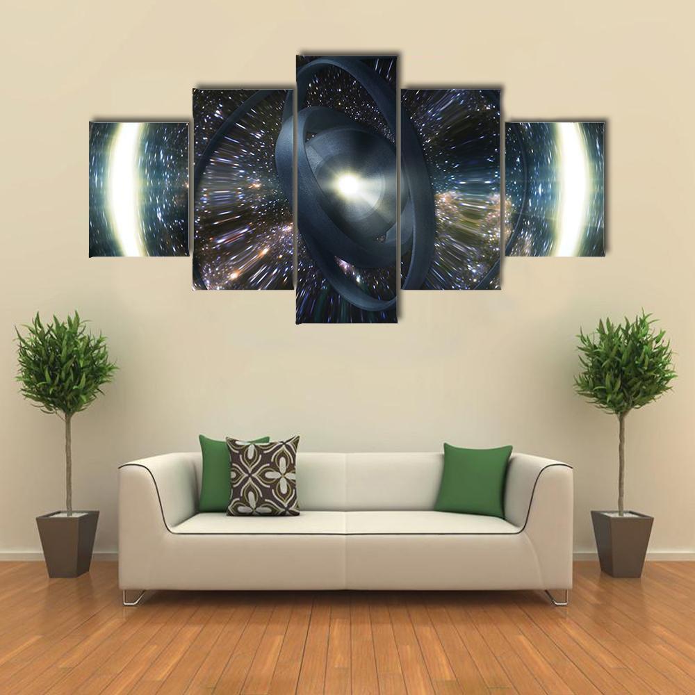 Wormhole Though Time And Space Canvas Wall Art-5 Star-Gallery Wrap-62" x 32"-Tiaracle