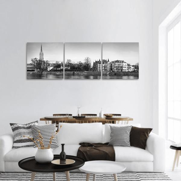 Wroclaw Cathedral In Poland Panoramic Canvas Wall Art-3 Piece-25" x 08"-Tiaracle