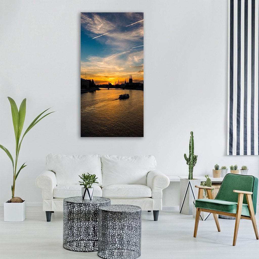 Wrocław City River In Poland Vertical Canvas Wall Art-1 Vertical-Gallery Wrap-12" x 24"-Tiaracle