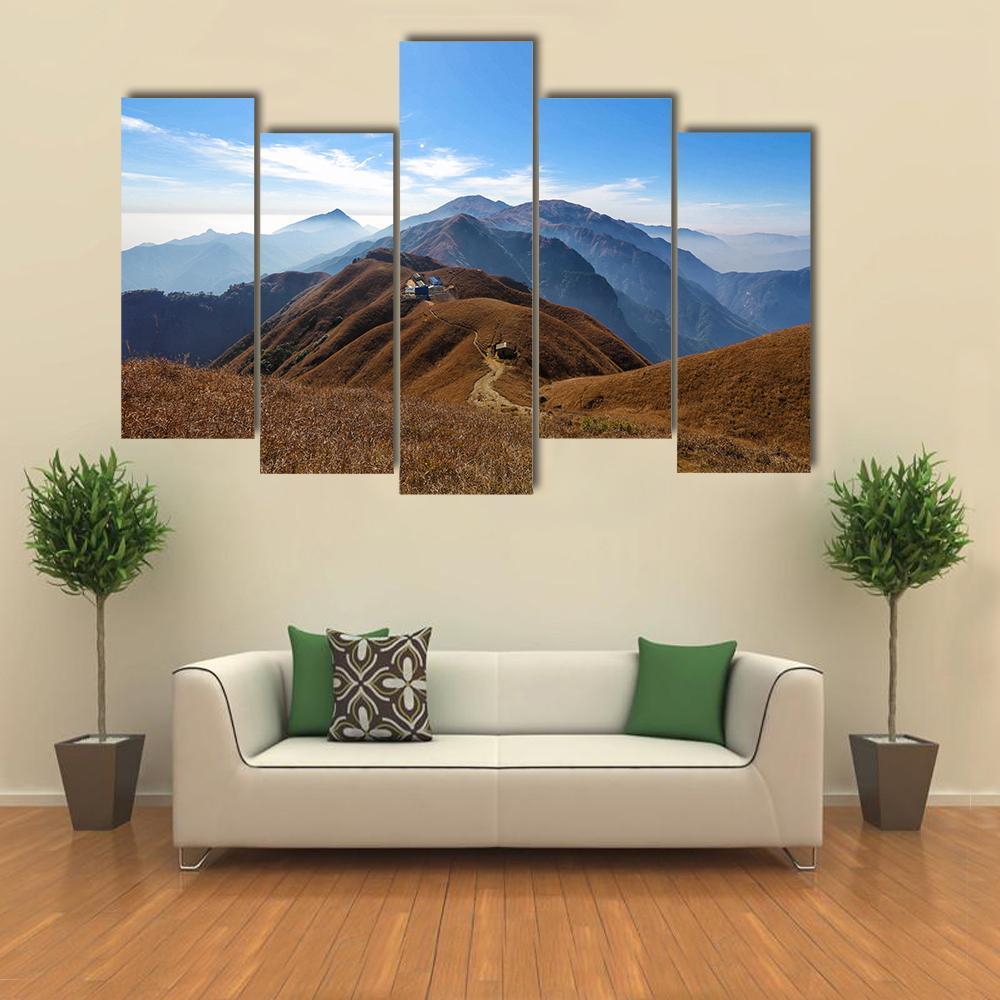 Wugong Mountain Trekking Canvas Wall Art-5 Pop-Gallery Wrap-47" x 32"-Tiaracle