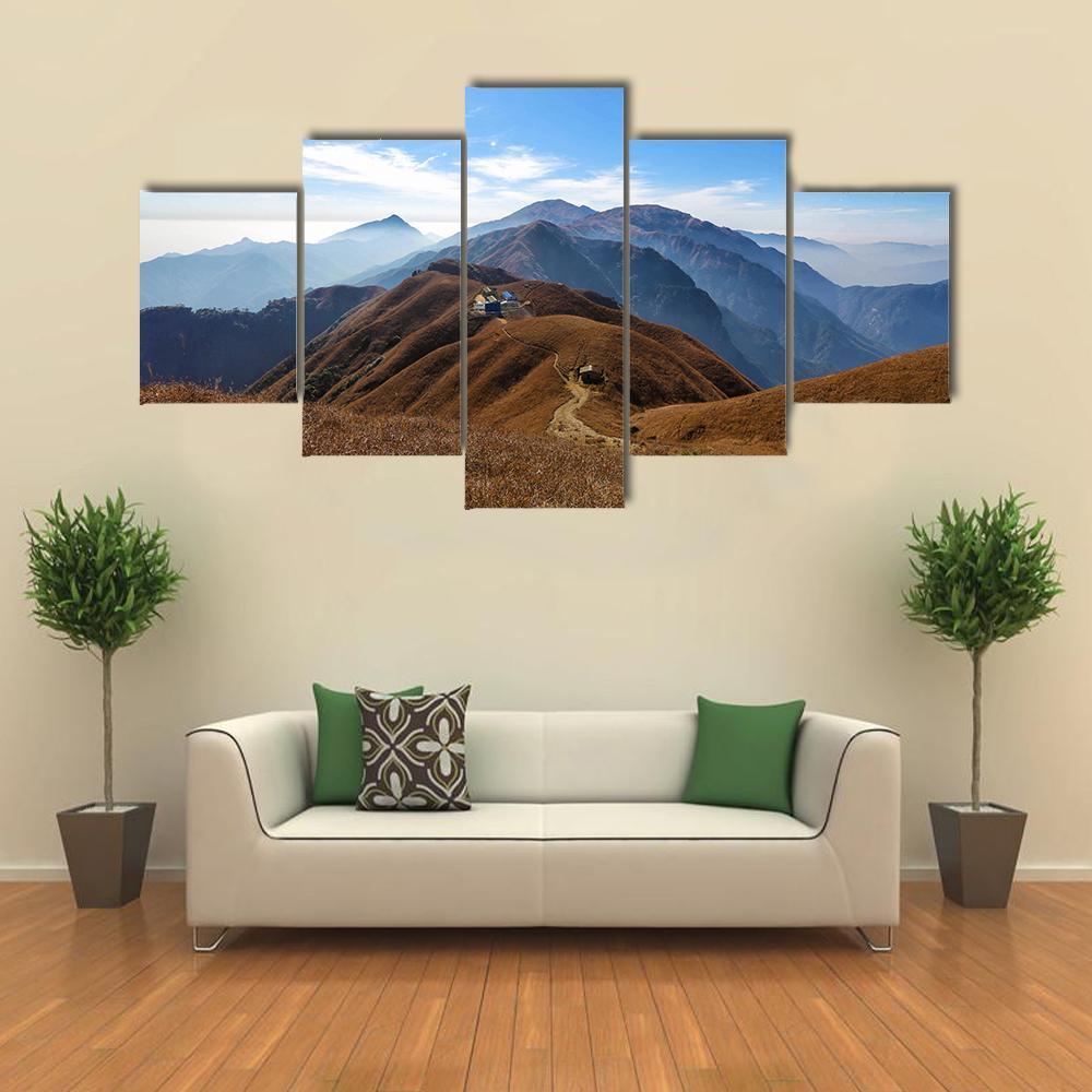 Wugong Mountain Trekking Canvas Wall Art-4 Pop-Gallery Wrap-50" x 32"-Tiaracle