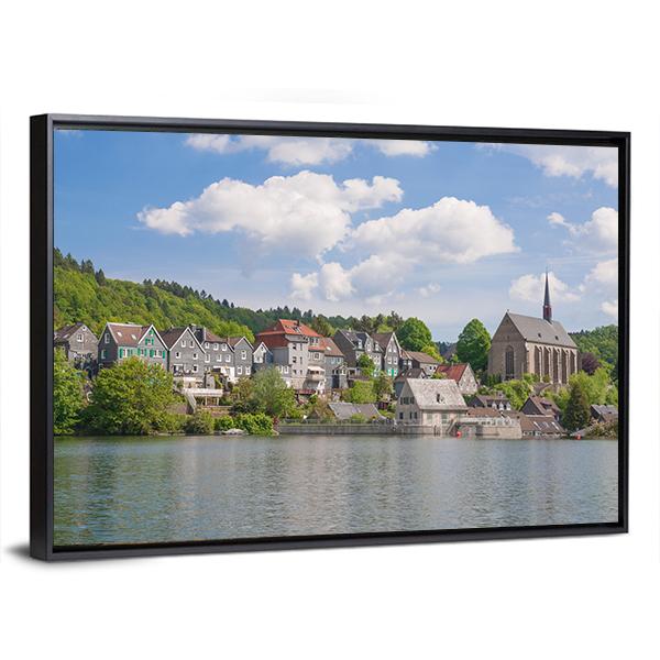 Wupper River Reservoir Canvas Wall Art-3 Horizontal-Gallery Wrap-25" x 16"-Tiaracle