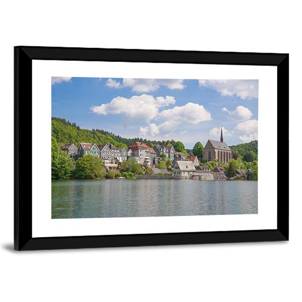 Wupper River Reservoir Canvas Wall Art-3 Horizontal-Gallery Wrap-25" x 16"-Tiaracle