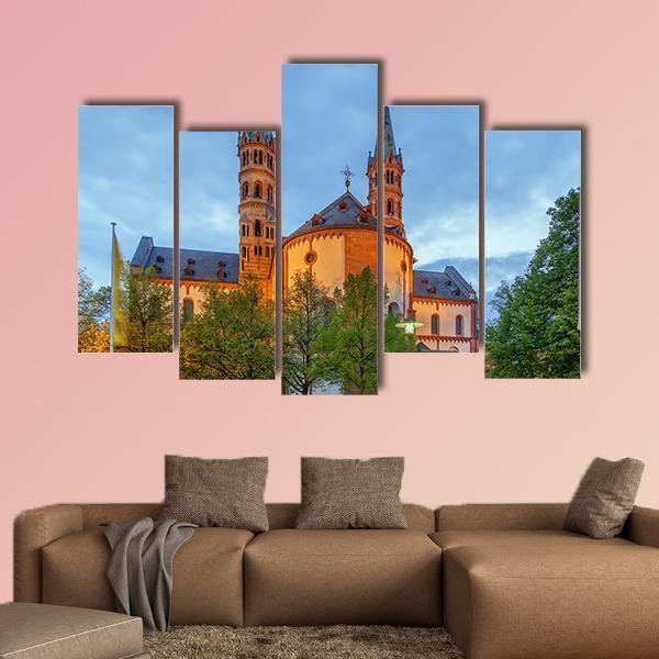 Wurzburg Cathedral In Bavaria Canvas Wall Art-5 Pop-Gallery Wrap-47" x 32"-Tiaracle