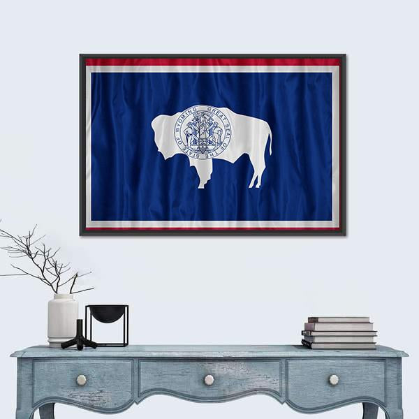 Wyoming Flag Panoramic Canvas Wall Art-1 Piece-36" x 12"-Tiaracle
