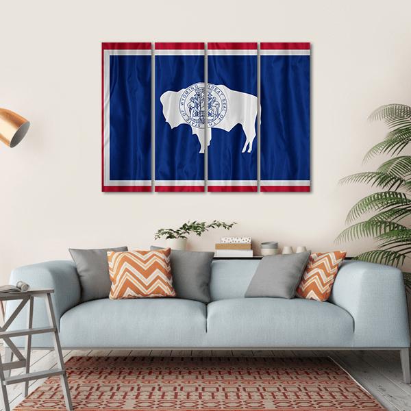 Wyoming Flag Pattern Canvas Wall Art-4 Horizontal-Gallery Wrap-34" x 24"-Tiaracle