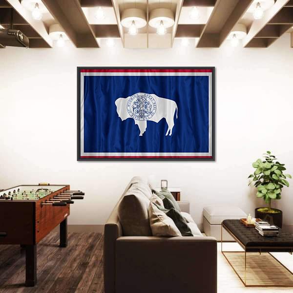Wyoming Flag Pattern Canvas Wall Art-5 Horizontal-Gallery Wrap-22" x 12"-Tiaracle