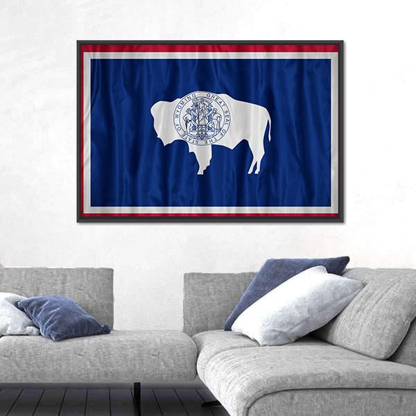 Wyoming Flag Pattern Canvas Wall Art-5 Horizontal-Gallery Wrap-22" x 12"-Tiaracle