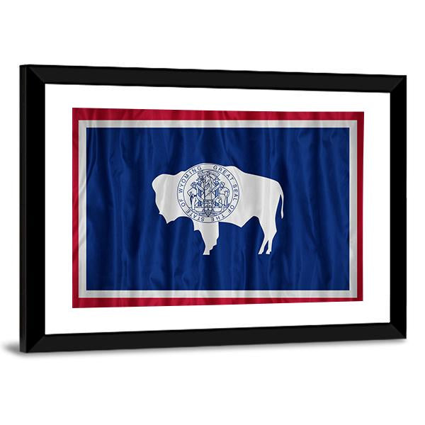Wyoming Flag Pattern Canvas Wall Art-1 Piece-Framed Print-30" x 20"-Tiaracle