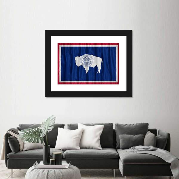 Wyoming Flag Pattern Canvas Wall Art-5 Horizontal-Gallery Wrap-22" x 12"-Tiaracle