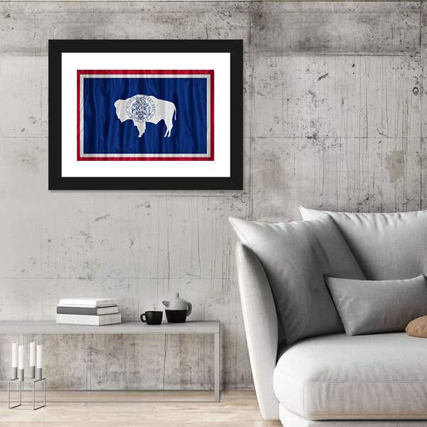 Wyoming Flag Pattern Canvas Wall Art-5 Horizontal-Gallery Wrap-22" x 12"-Tiaracle
