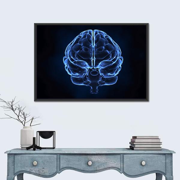 X-Ray Of Human Brain Canvas Wall Art-1 Piece-Floating Frame-24" x 16"-Tiaracle